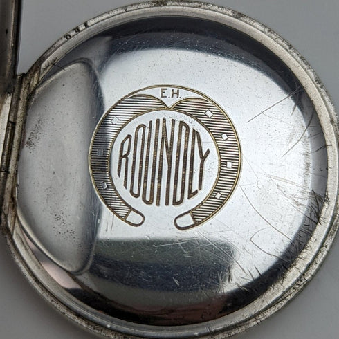 アンティーク 動作良好 スイス製 E.H.Roundly 馬彫刻 ハンターケース 機械式 懐中時計