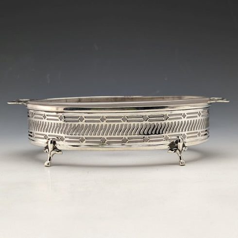 1926 年英國復古純銀和玻璃內黃油盤 163 克 Walker & Hall