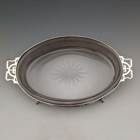 1926 British Vintage Pure Silver & Glass Inner Butter Dish 163g Walker & Hall