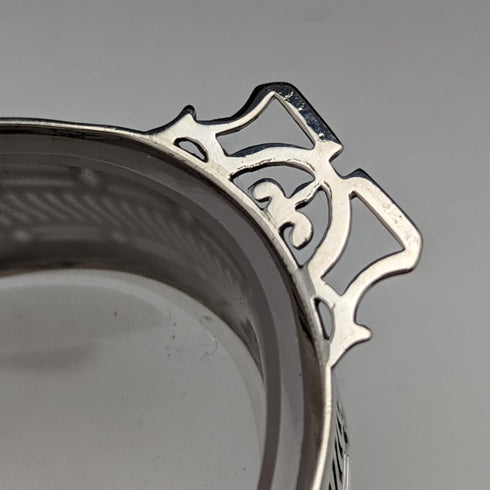 1926 年英國復古純銀和玻璃內黃油盤 163 克 Walker & Hall