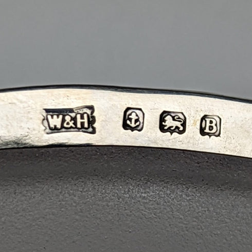 1926 年英國復古純銀和玻璃內黃油盤 163 克 Walker & Hall