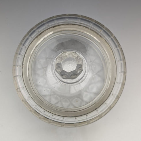 1929年 英国ヴィンテージ 純銀装飾 カットグラスジャー 351g B M & Co