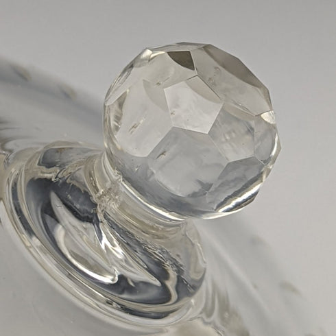 1929年 英国ヴィンテージ 純銀装飾 カットグラスジャー 351g B M & Co