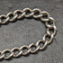 Cadena Albert de plata esterlina (925) antigua británica de alrededor de 1900, 55 g, con medalla tipo fob