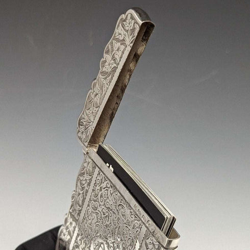 1877年 英国アンティーク 純銀(925シルバー)カードケース 62g Frederick William Bauer