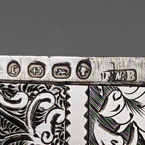 1877 英國古董純銀(925 銀)名片夾 62g Frederick William Bauer