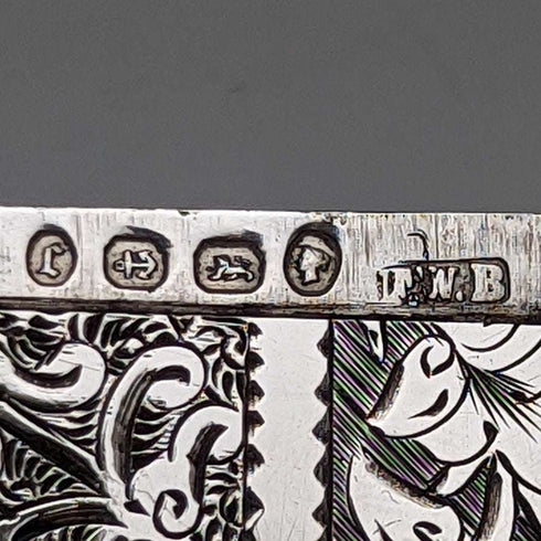 1877年 英国アンティーク 純銀(925シルバー)カードケース 62g Frederick William Bauer
