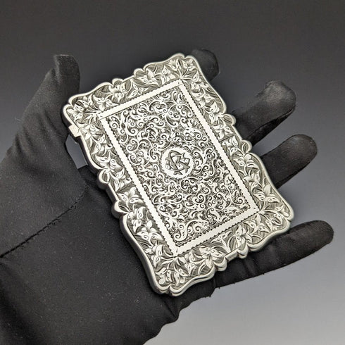 1877 英國古董純銀(925 銀)名片夾 62g Frederick William Bauer