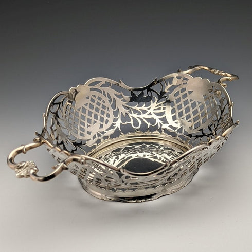 1892 年英國古董純銀籃子精美耳環 218 克