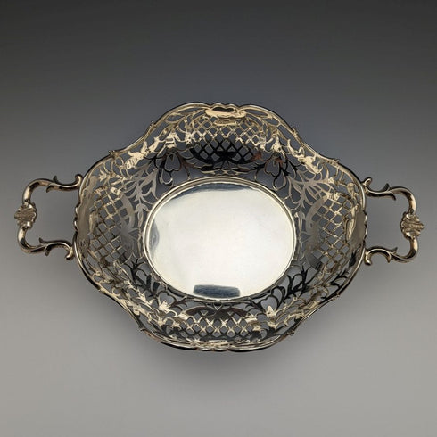 1892 年英國古董純銀籃子精美耳環 218 克