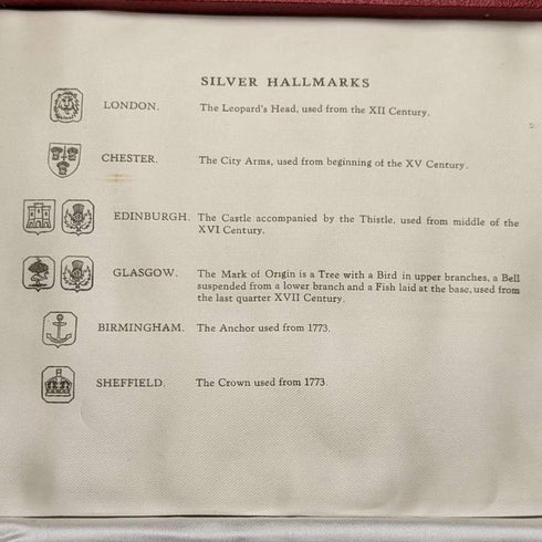 1959年 英国复古纯银多重印记茶匙六件套(含盒)