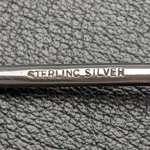 Juego de 6 cucharillas de té de plata de ley vintage con decoración de ópalo, en estuche