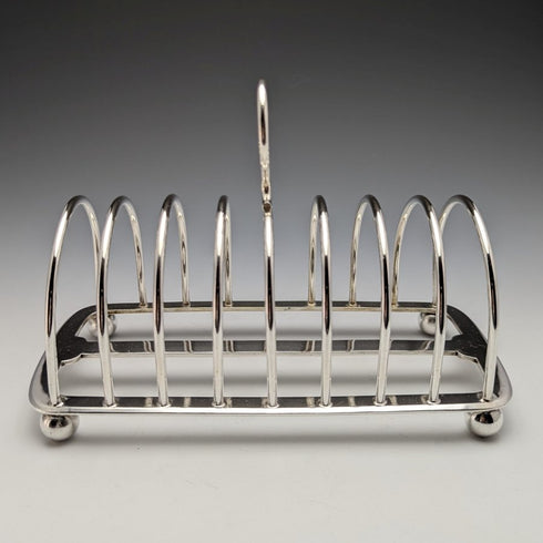 Around 1900 British Antique Silver Plate Large Toast Rack 438g