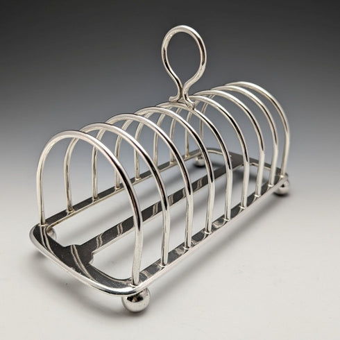 Around 1900 British Antique Silver Plate Large Toast Rack 438g