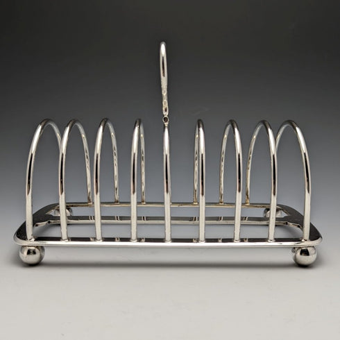 Around 1900 British Antique Silver Plate Large Toast Rack 438g