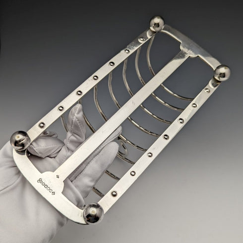Around 1900 British Antique Silver Plate Large Toast Rack 438g