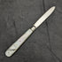 1897 British Antique Folding Pen Knife White Pearl Handle Pure Silver Blade