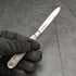 1897 British Antique Folding Pen Knife White Pearl Handle Pure Silver Blade
