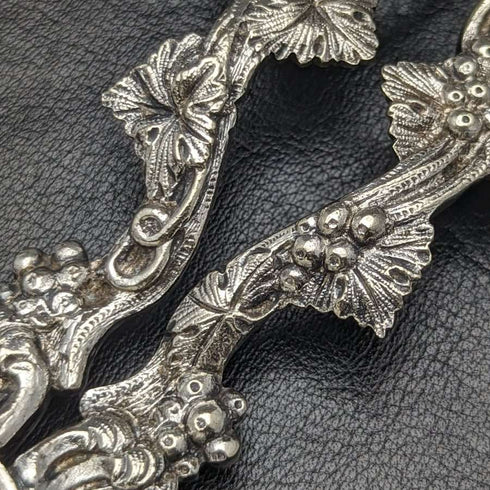 Tijeras para uvas de plata chapada, antigüedades británicas, con grabado de uvas, 102 g