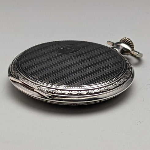 Antique MONDIALE pocket watch silver side open face works well