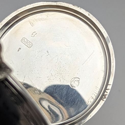 Antique MONDIALE pocket watch silver side open face works well