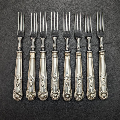 英国ヴィンテージ シルバープレートハンドル ステンレスブレード カトラリーセット 8x2