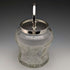 Barril para galletas de cristal tallado vintage británico, tapa chapada en plata, 823 g