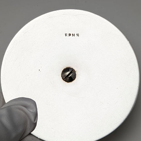 英国ヴィンテージ カットガラス ビスケットバレル シルバープレート蓋 823g