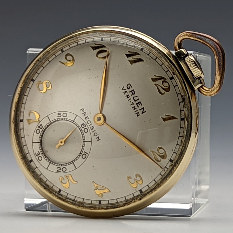 Gruen veri thin shop pocket watch value