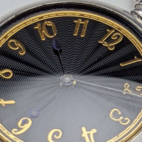【整備済】英国アンティーク Lancashire Watch Co 懐中時計 銀側ケース ブラックダイヤル
