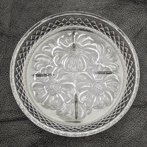 Set de 5 platos pequeños de cristal tallado vintage británico