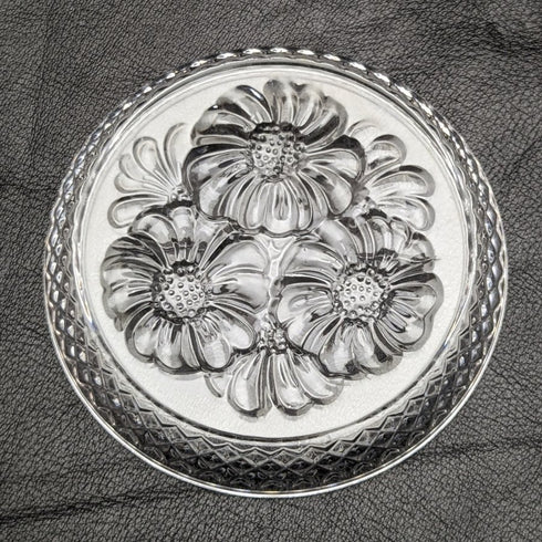 Set de 5 platos pequeños de cristal tallado vintage británico