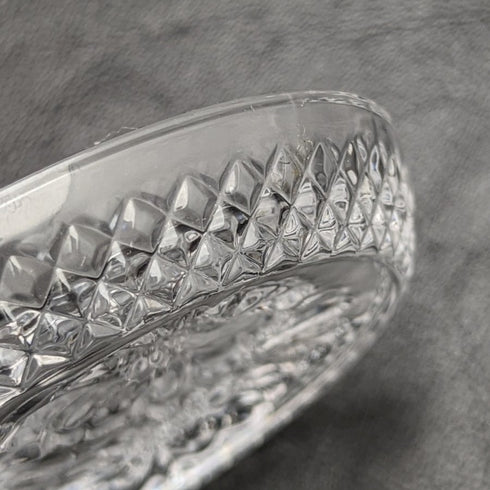 Set de 5 platos pequeños de cristal tallado vintage británico