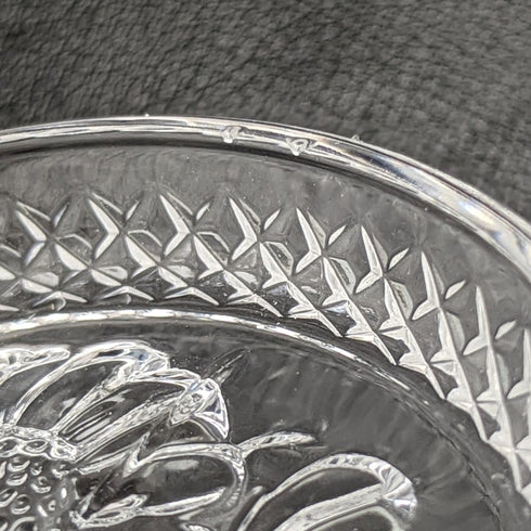Set de 5 platos pequeños de cristal tallado vintage británico
