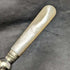 British Antique White Pearl Shell Handle Silver Plated Jam Spoon Pair