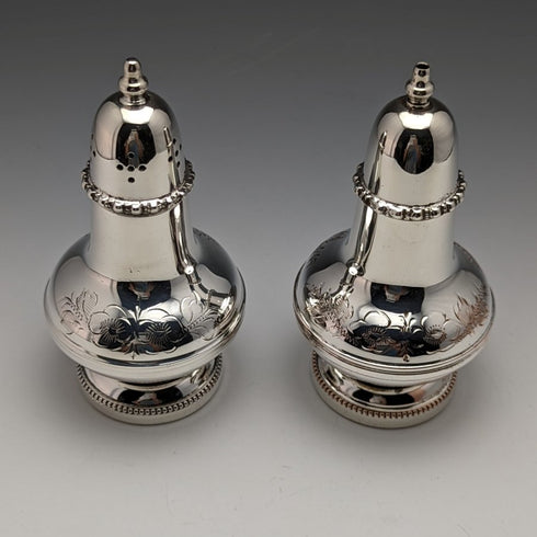 英国ヴィンテージ シルバープレート 調味料入れ ペア