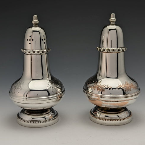 英国ヴィンテージ シルバープレート 調味料入れ ペア