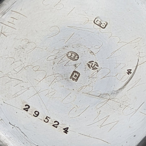 【整備済】1918年 アンティーク ヘブドマス 8日巻懐中時計 純銀ケース