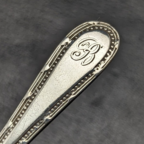 1887年 英国アンティーク 純銀製ティースプーン12本 & トングセット