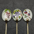 1963 British vintage sterling silver teaspoon set of 6 in enamel gold plated case