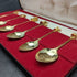 British vintage gold plated teaspoon set of 6 in a case