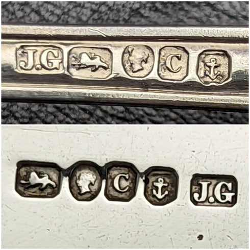 1851 British antique sterling silver cutlery set in box