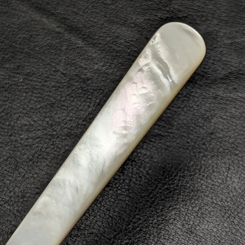 1915年 英国アンティーク フルーツカトラリーセット 純銀ブレード 白蝶貝ハンドル BOX入り②