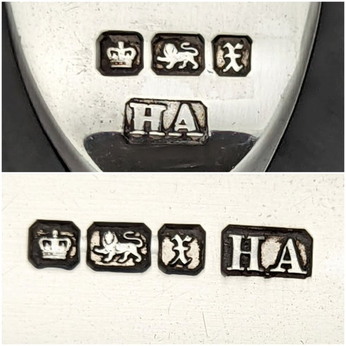 1915年 英国アンティーク フルーツカトラリーセット 純銀ブレード 白蝶貝ハンドル BOX入り①