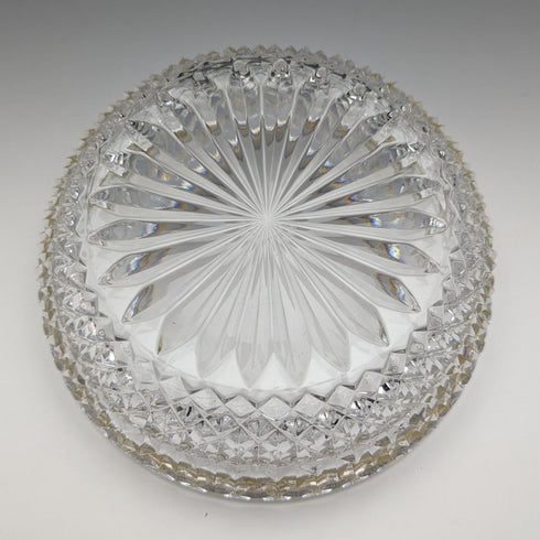 German Vintage Cut Glass Bowl with Sterling Silver Rim Decoration Diameter 18cm Emil Herman