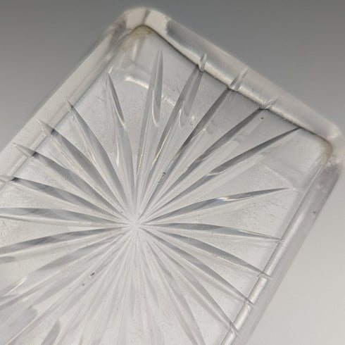 1861年 英国アンティーク カットガラス ボックス 純銀蓋 213g