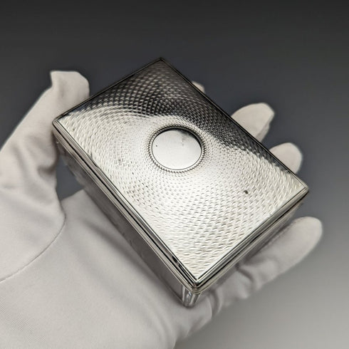 1861年 英国アンティーク カットガラス ボックス 純銀蓋 213g