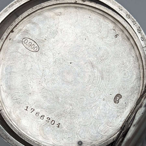 1906年左右古董浪琴懷錶銀色側開面做工精良