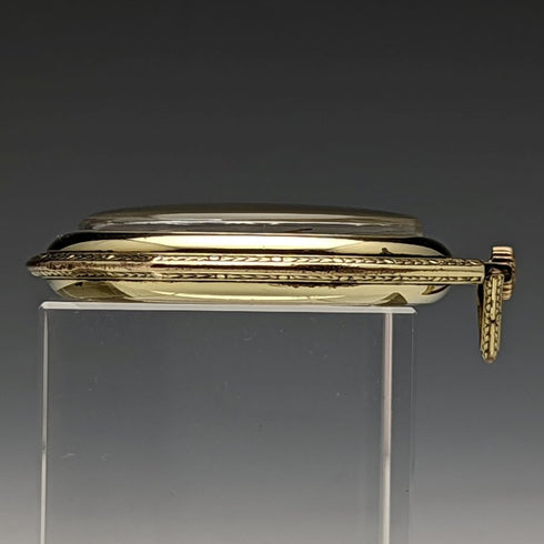 Vintage Swiss HELVETIA gold-plated case pocket watch works well