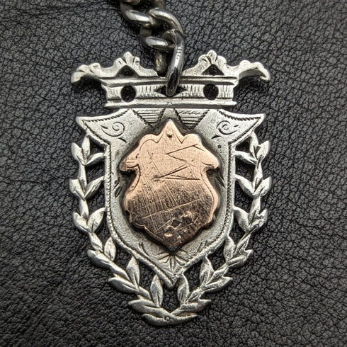 大約 1887 年英國古董純銀阿爾伯特鏈 49 克純銀獎牌錶鍊